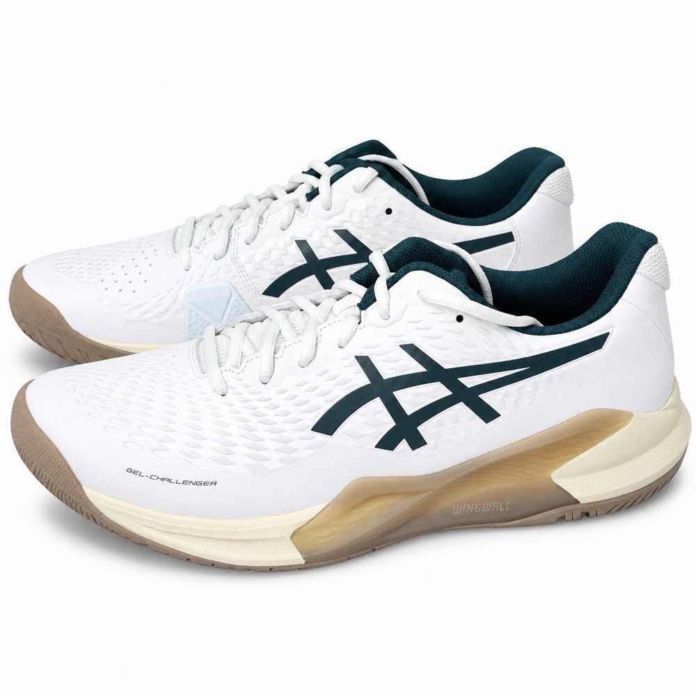 ASICS Gel-Challenger 14 White Saxon Green 1041A405-104 Men's Size 12 Tennis Shoe